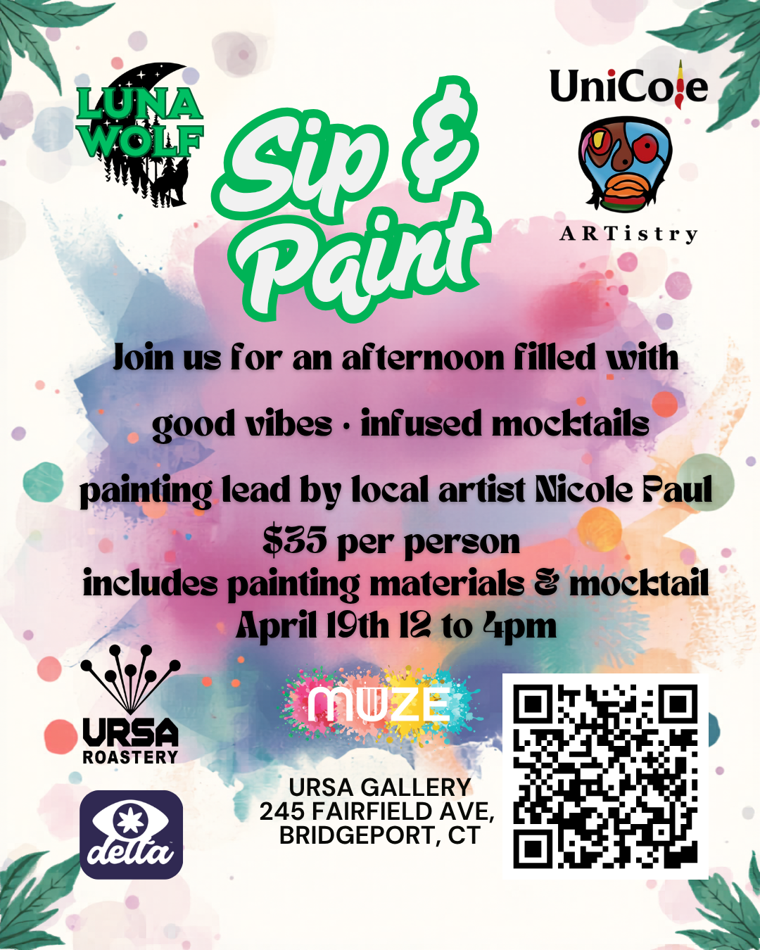 Sip, Paint and Puff 4/19